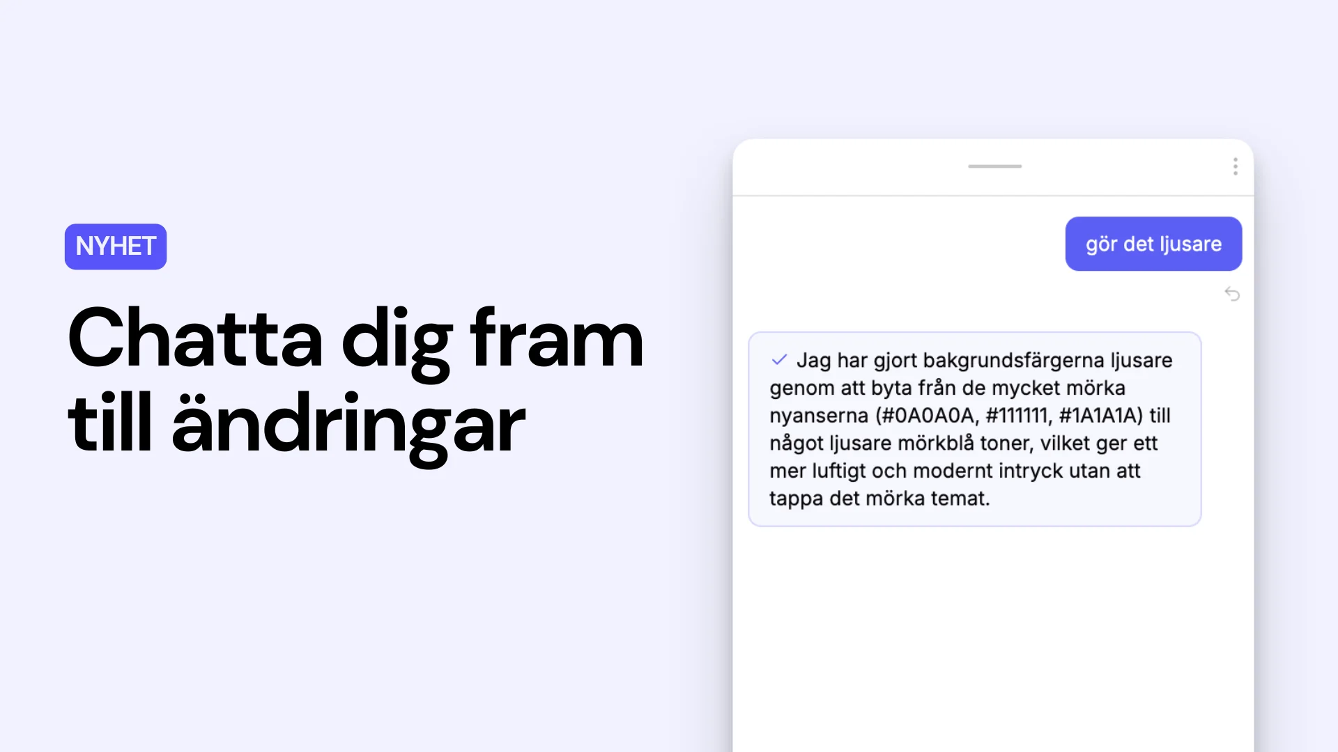 Prompta din design direkt i tema-editorn
