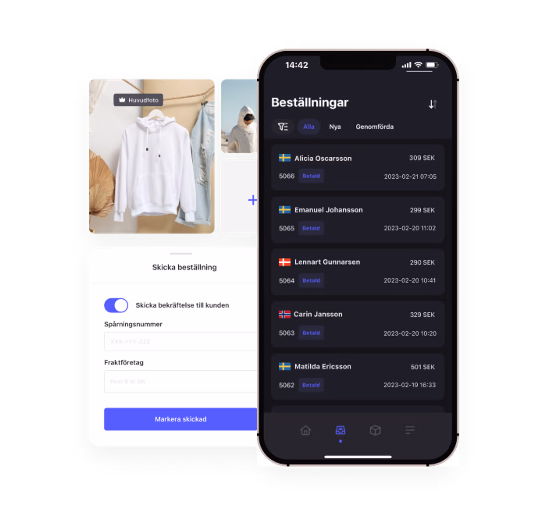 Manage orders and products